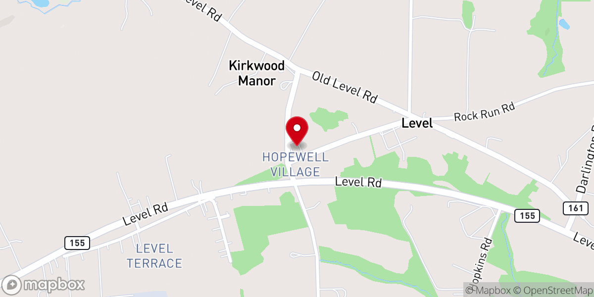 Map showing location of Hopewell United Methodist Church