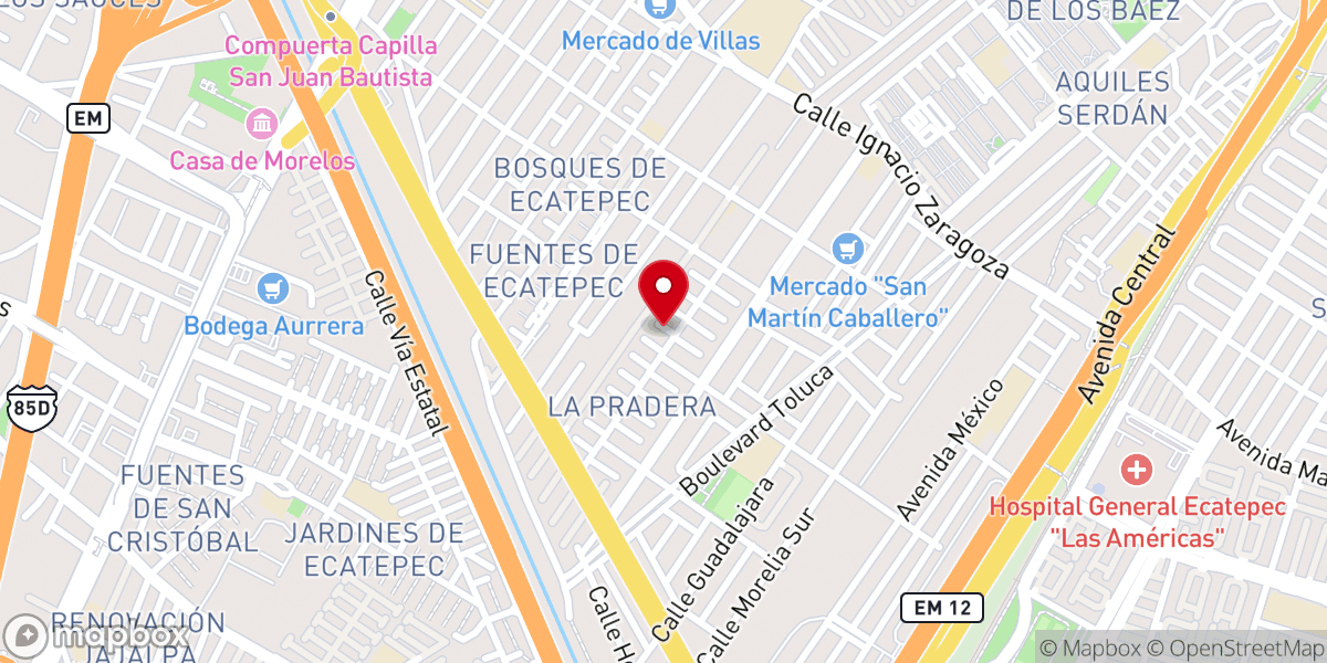 Map showing location of Iglasia Cristiana Pentecostes Lirio de los Valles