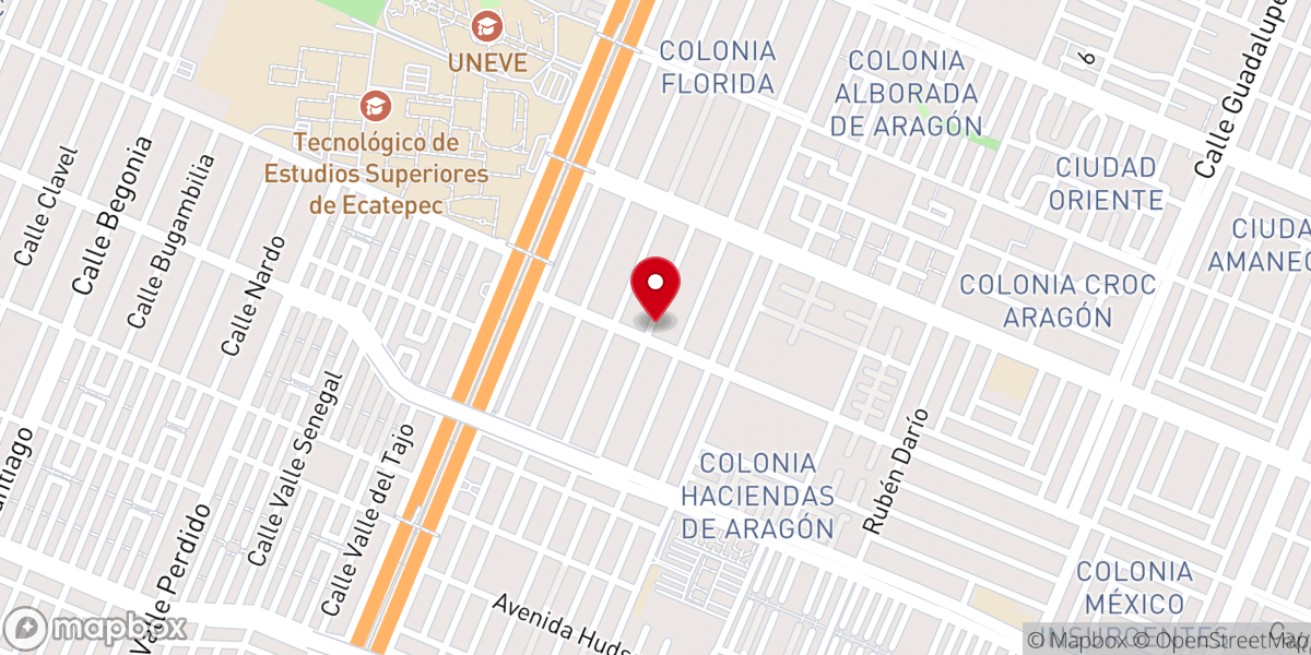 Map showing location of Templo Espiritualista Trinitario Mariano