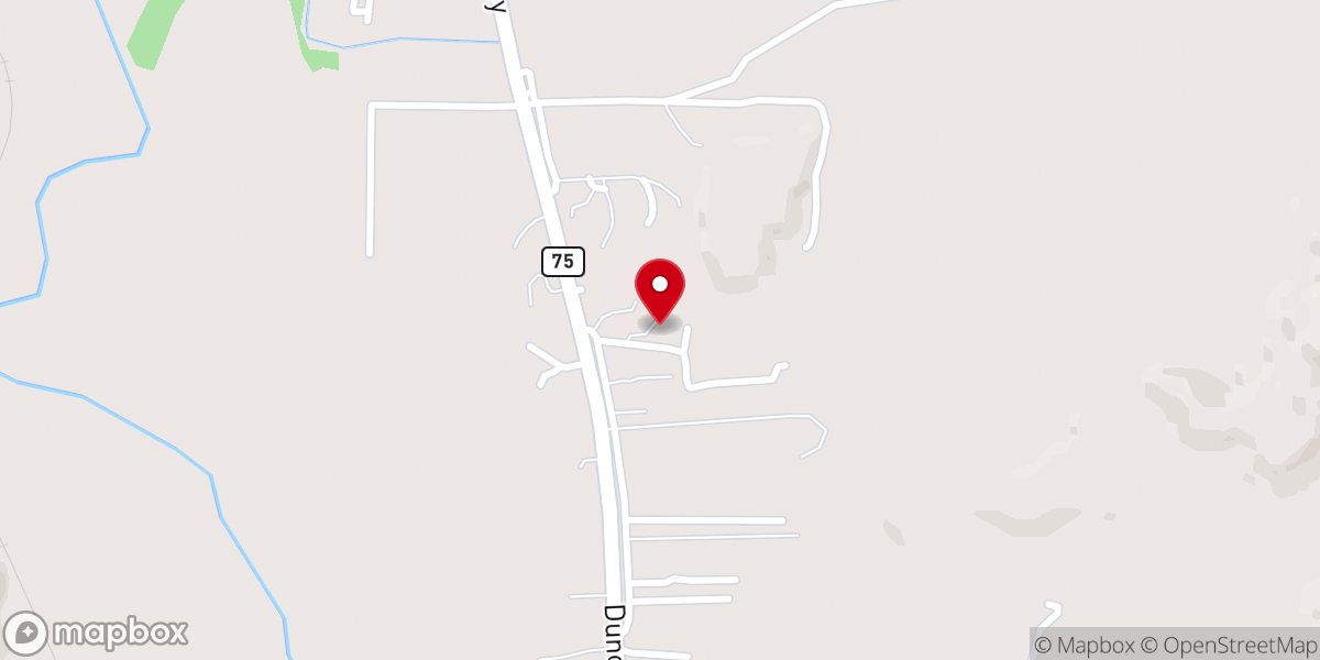 Map showing location of York Valley Church