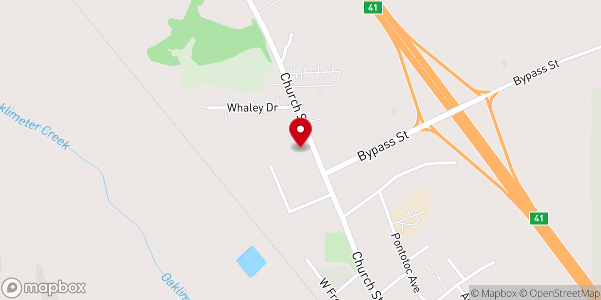 Map showing location of Flick's Truck Stop