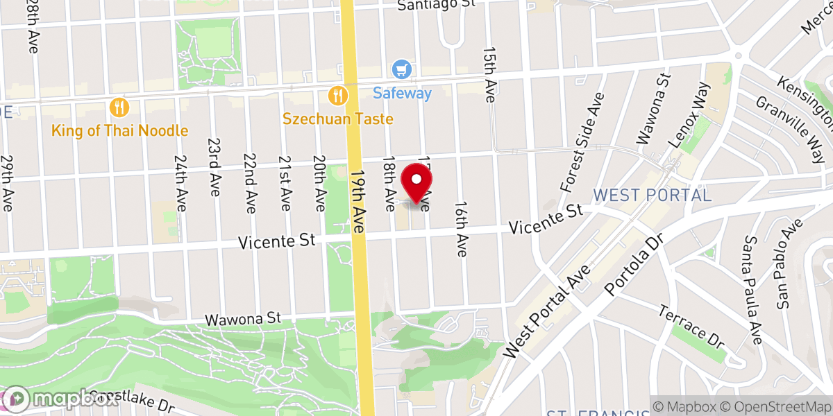 Map showing location of Saint Cecilia Church