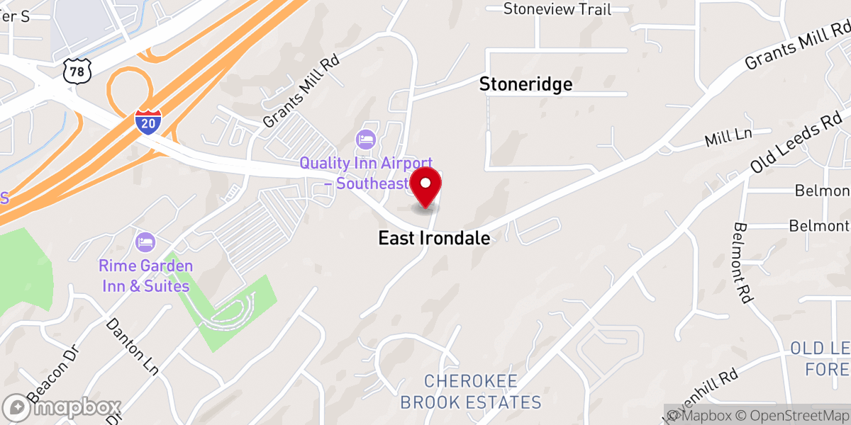 Map showing location of St James United Methodist Church