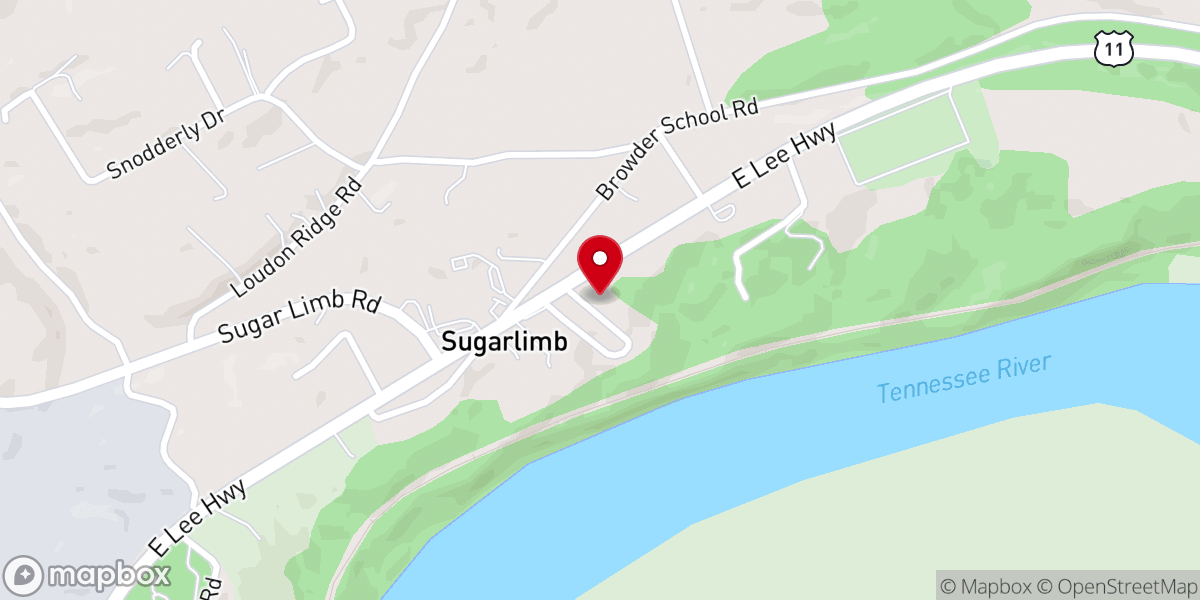 Map showing location of Loudon County Baptist Association