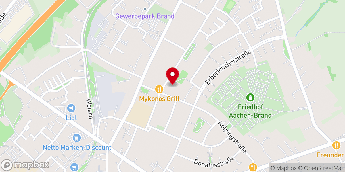 Map showing location of Martin-Luther-Kirche - Ev. Kirchengemeinde Stolberg