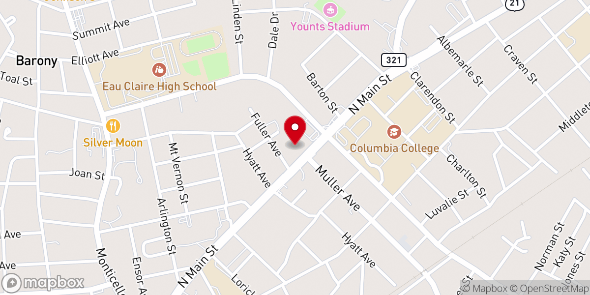 Map showing location of St. Paul Baptist Church