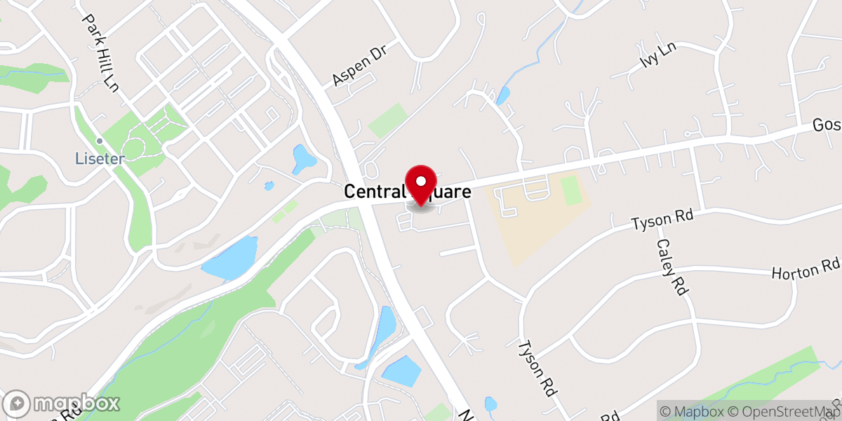 Map showing location of Newtown Square Presbyterian Church