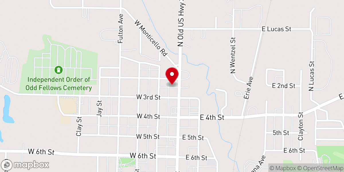 Map showing location of Matthew's Market