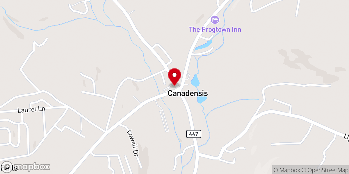 Map showing location of Canadensis United Methodist Church