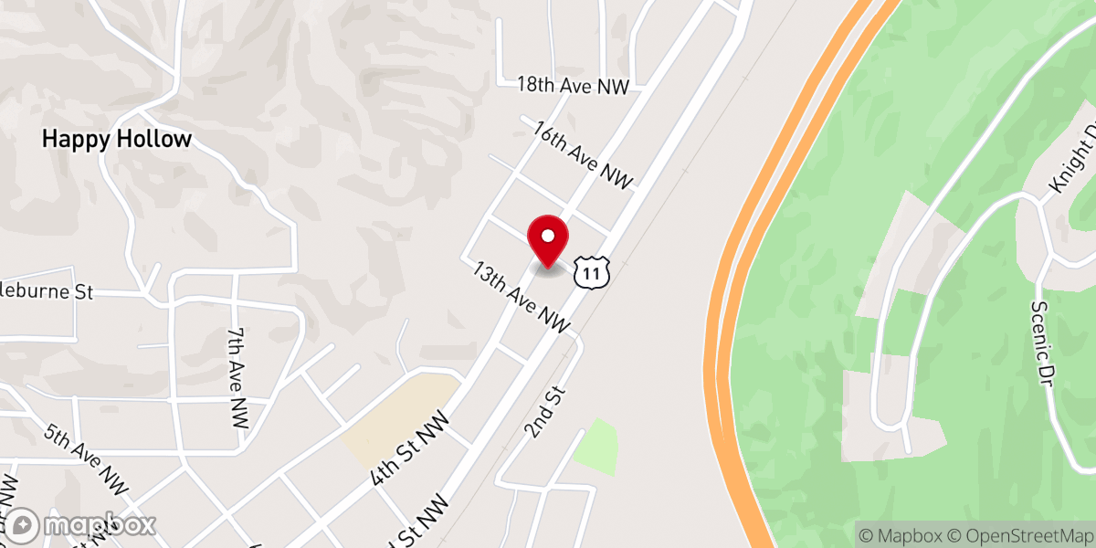 Map showing location of Morning Star Baptist Church