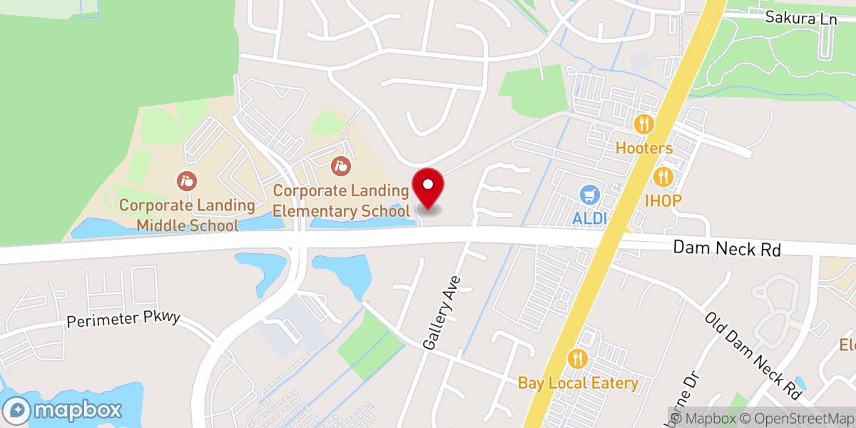 Map showing location of Ocean Lakes church