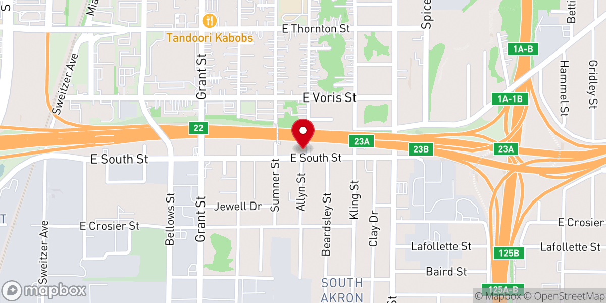 Map showing location of Thompson Memorial Church of God in Christ