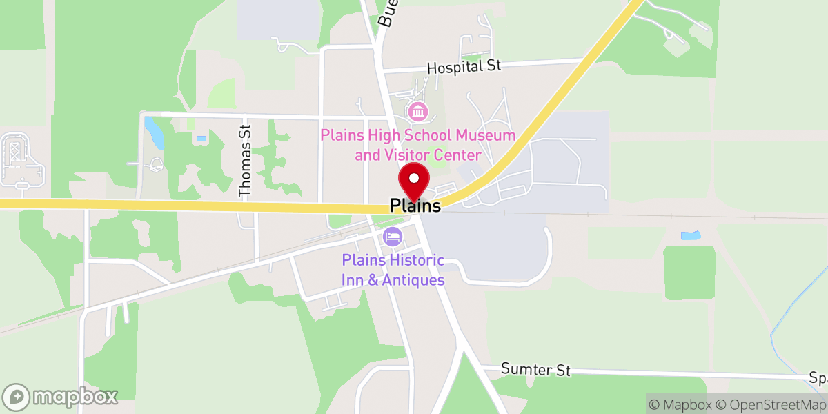 Map showing location of Plains Church Circuit Parsonge