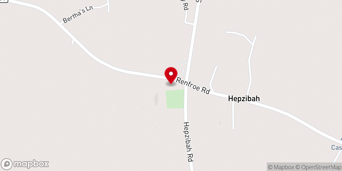 Map showing location of Hepzibah Baptist Church