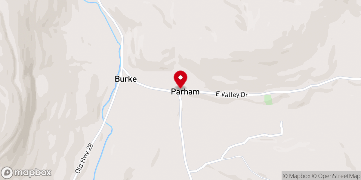 Map showing location of Parham Chapel