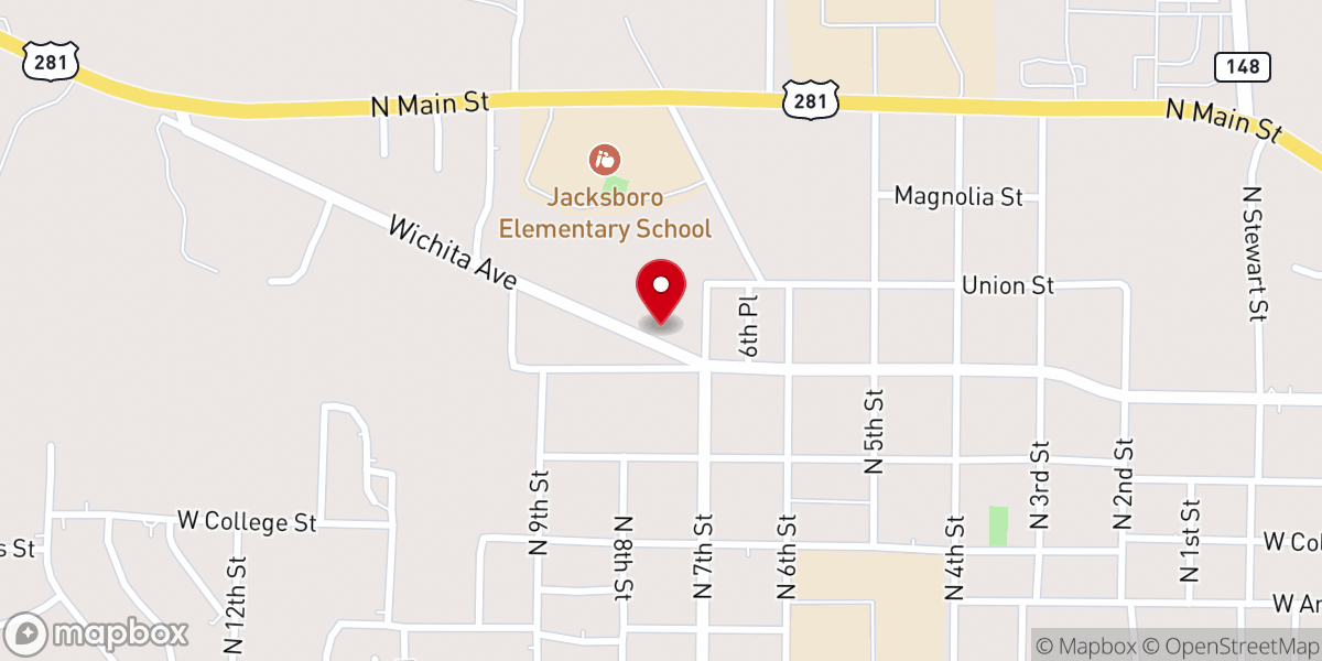 Map showing location of Live Oak Baptist Church
