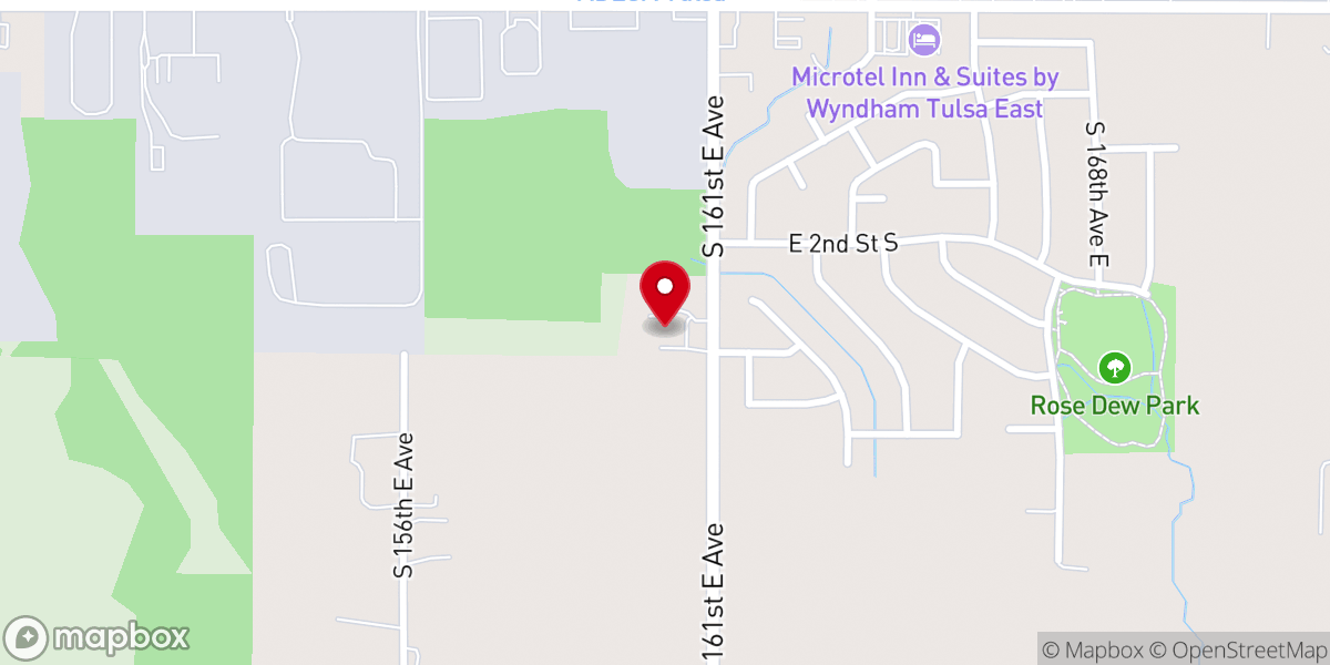 Map showing location of Ridge Crest Baptist Church