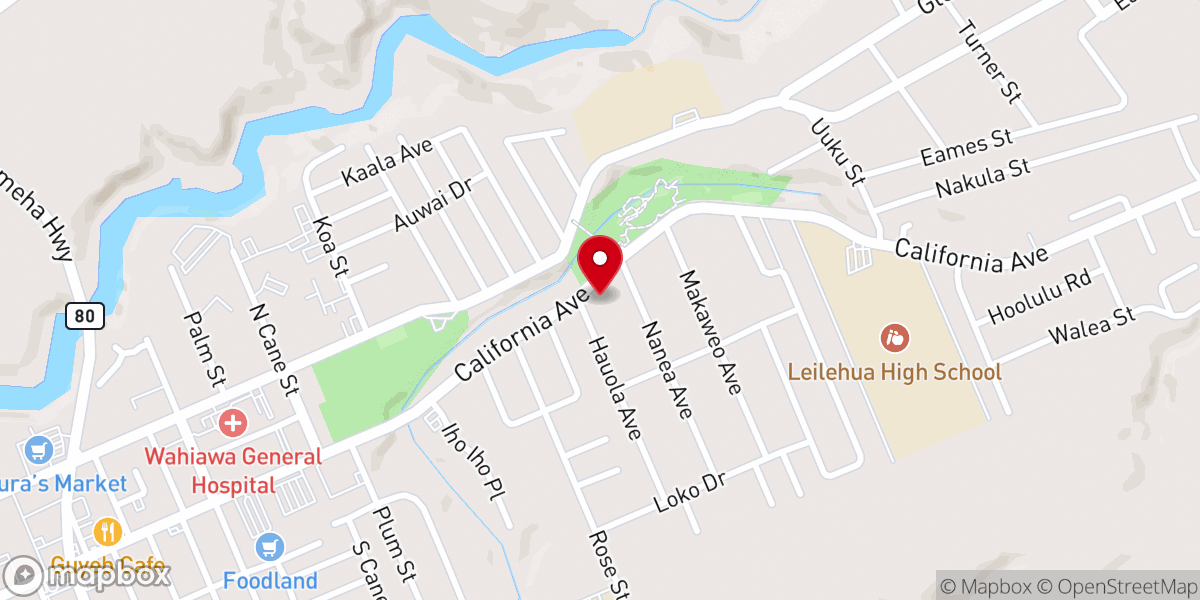 Map showing location of Wahiawa Seventh-day Adventist Church