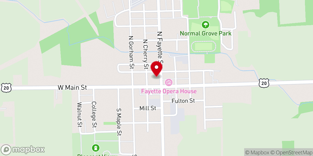 Map showing location of Wellspring: A Fayette Worship Gathering
