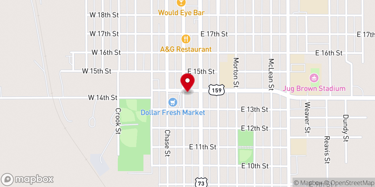 Map showing location of First Christian Church