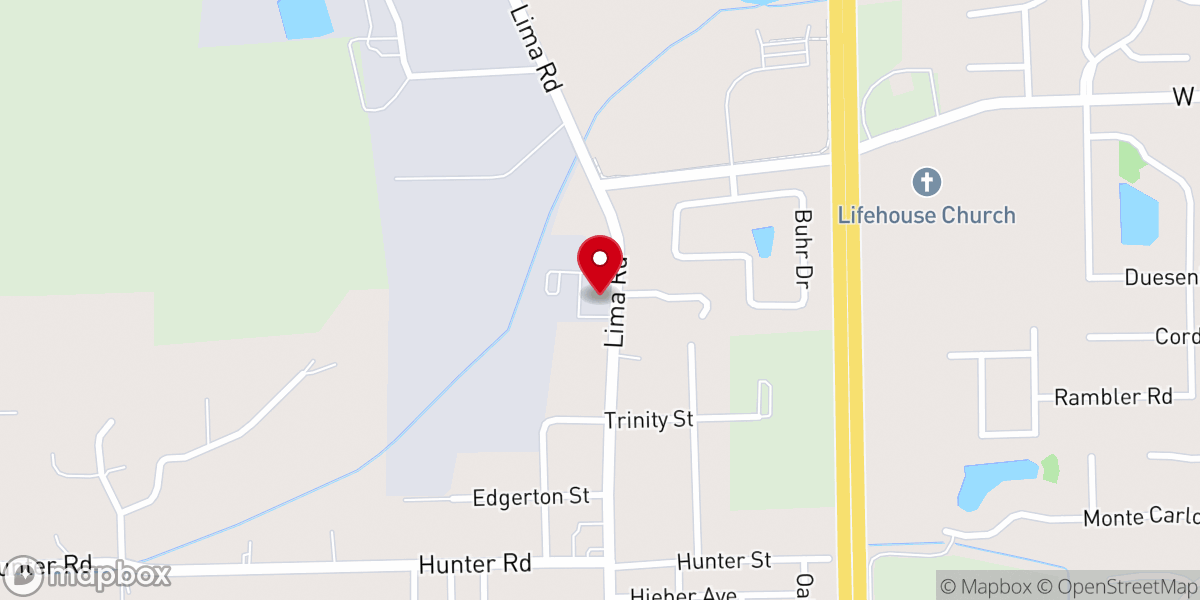 Map showing location of Lifehouse Church - Huntertown Campus