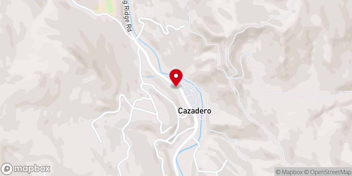 Map showing location of Cazadero Community Church