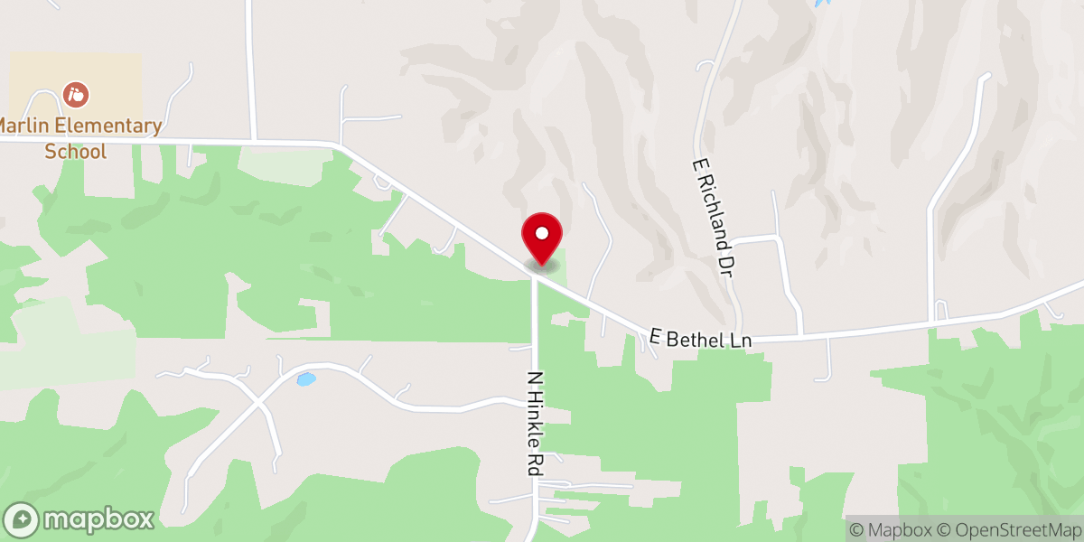 Map showing location of Bethel Church