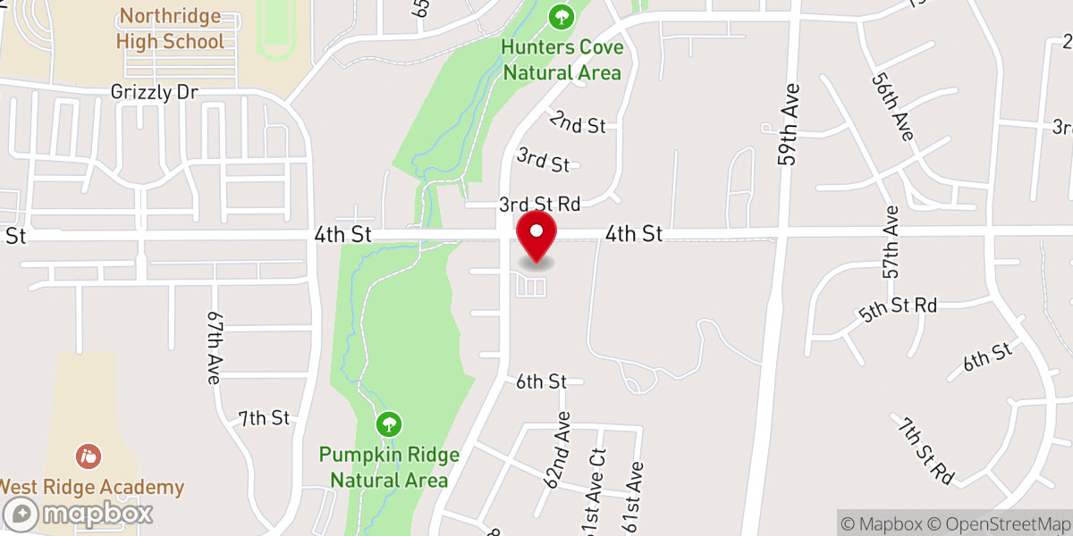Map showing location of Westside Baptist Church