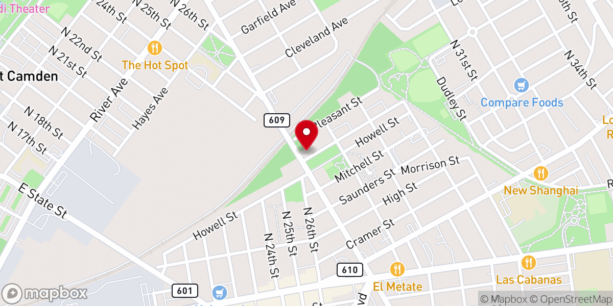 Map showing location of Hope Church