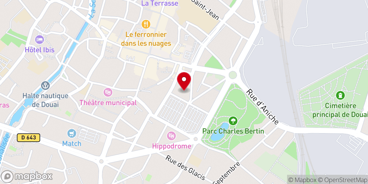 Map showing location of Paroisses de Douai Centre