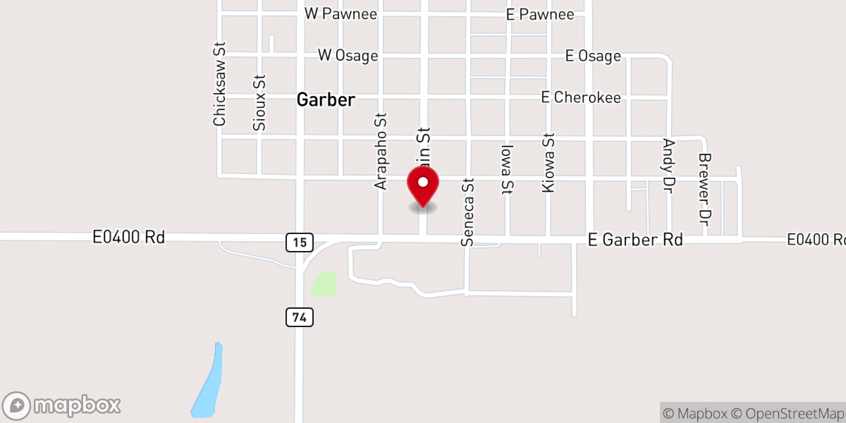 Map showing location of Assembly of God Church