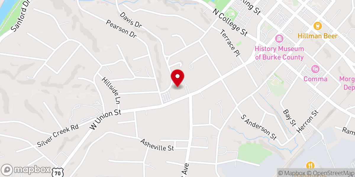 Map showing location of First Baptist