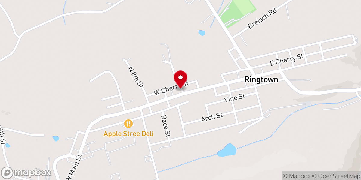 Map showing location of Aurand United Methodist Church