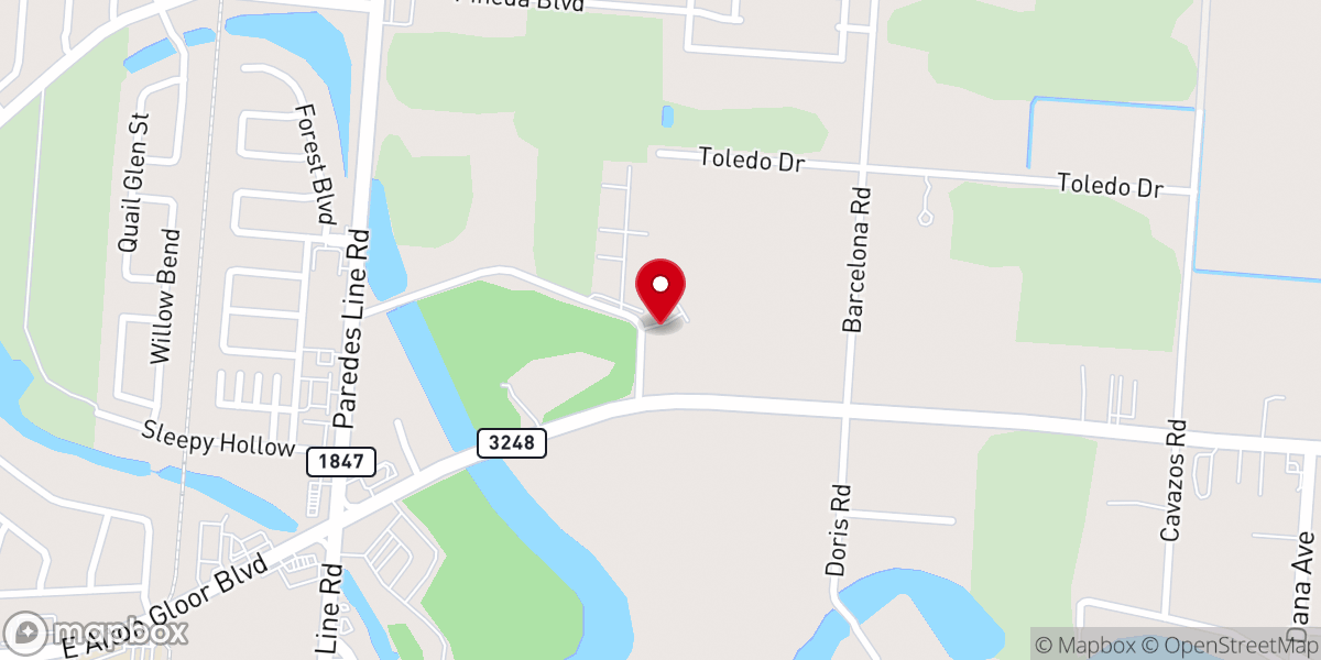Map showing location of Brownsville Community Fellowship Church Office