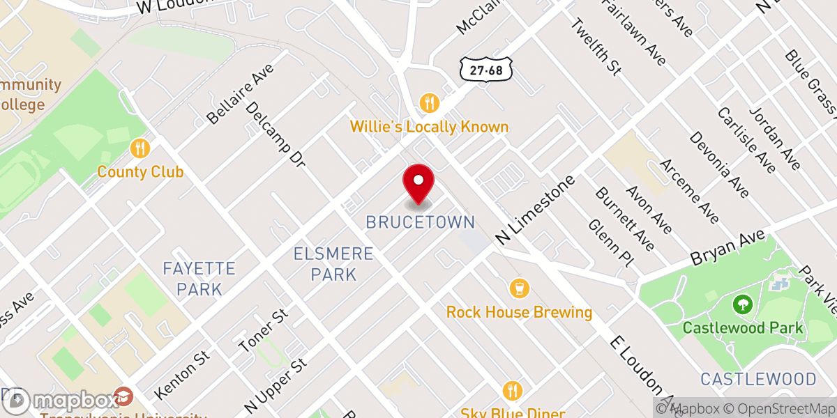 Map showing location of Evergreen Missionary Baptist Church