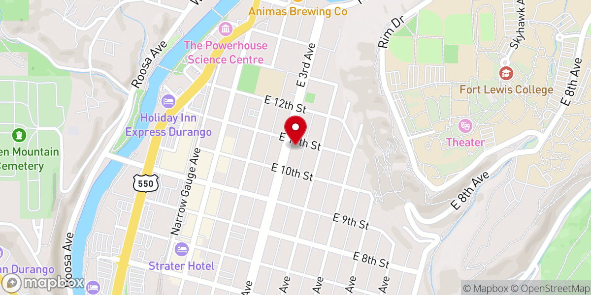 Map showing location of First Baptist Durango