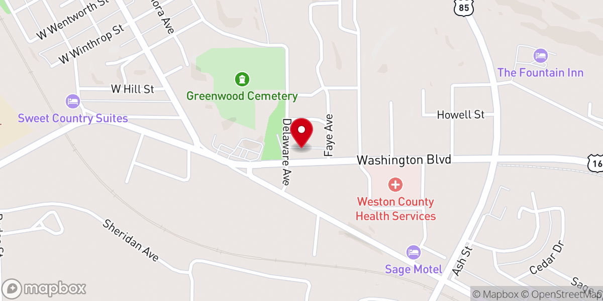 Map showing location of Church on the Hill