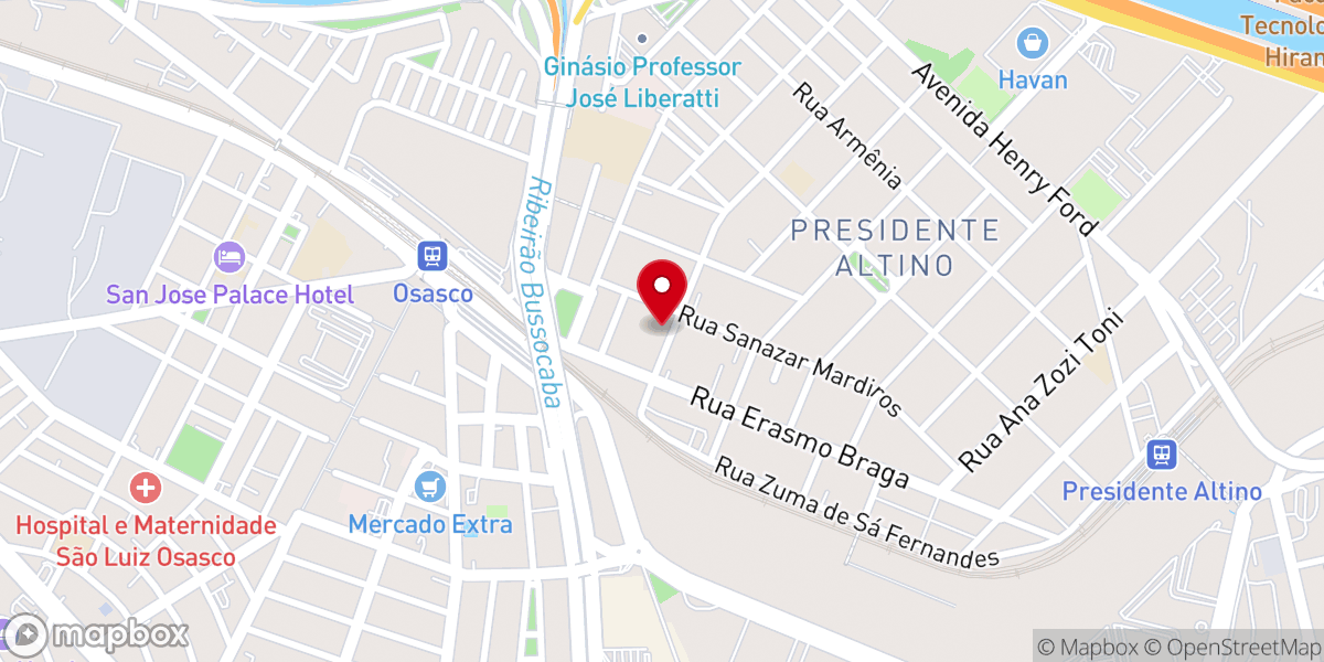 Map showing location of Primeira Igreja Presb. Indep. de Osasco