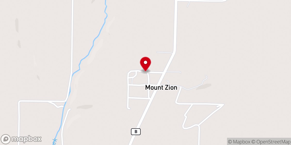 Map showing location of Mt. Zion Church of God Holiness