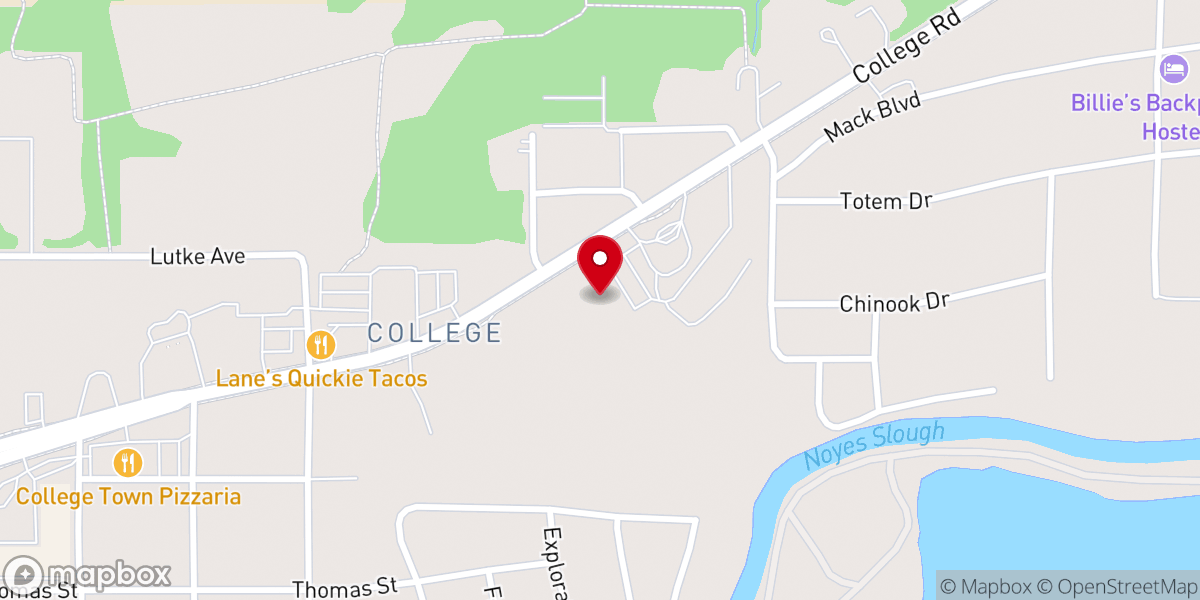 Map showing location of True North Church