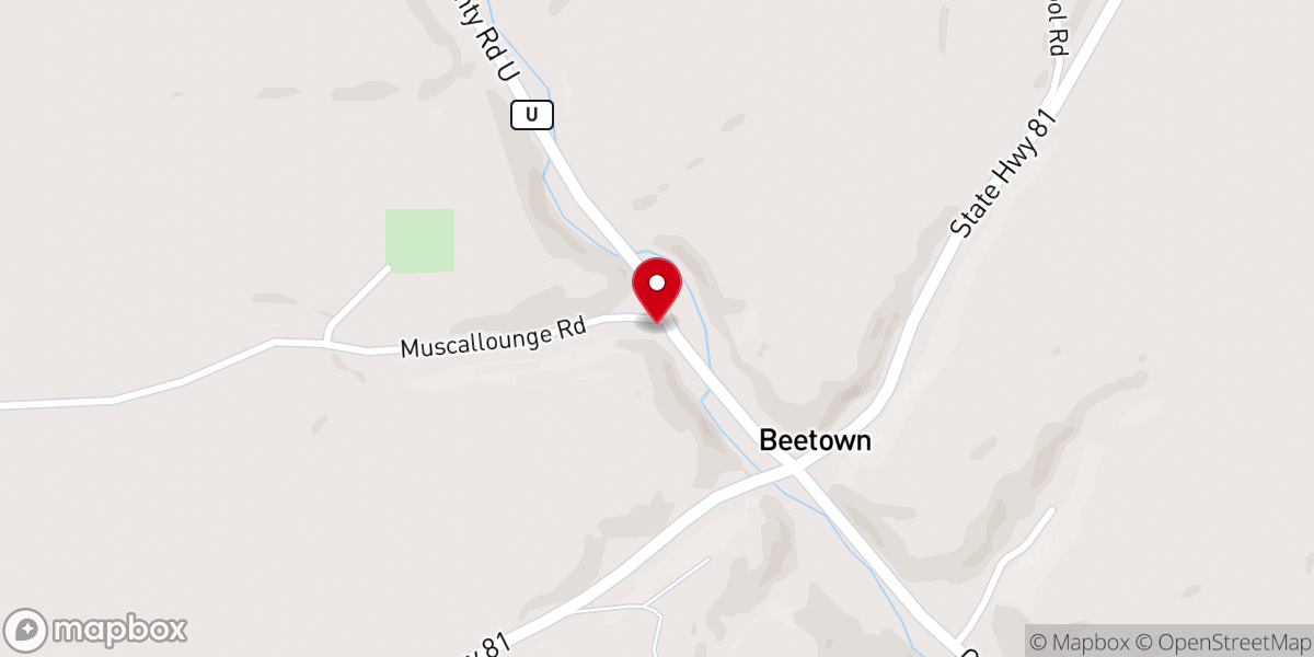 Map showing location of BMZ Church - Beetown Campus