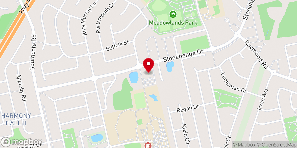 Map showing location of Meadowlands Fellowship Church