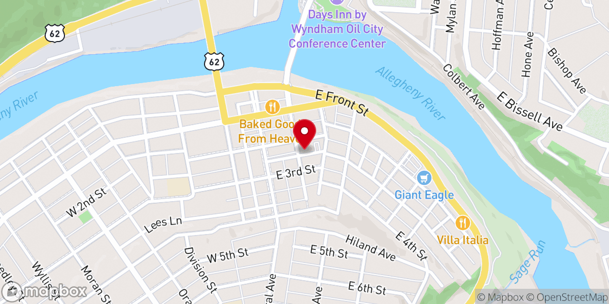 Map showing location of Zion Lutheran Church ELCA