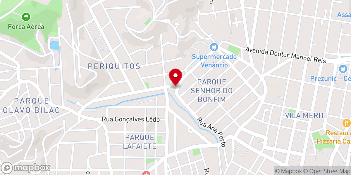 Map showing location of Assembléia de Deus Ministério eu Creio
