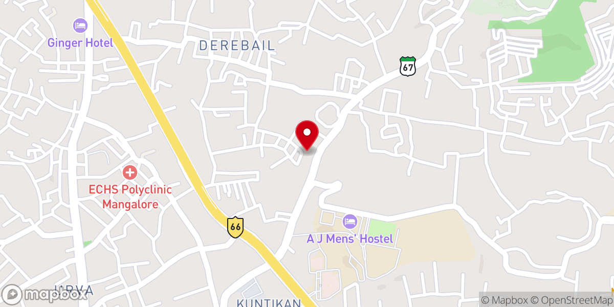 Map showing location of Derebail Church Ground