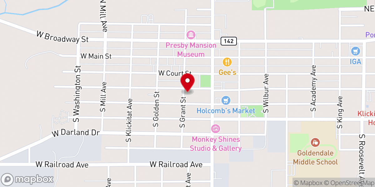 Map showing location of Church of the Nazarene
