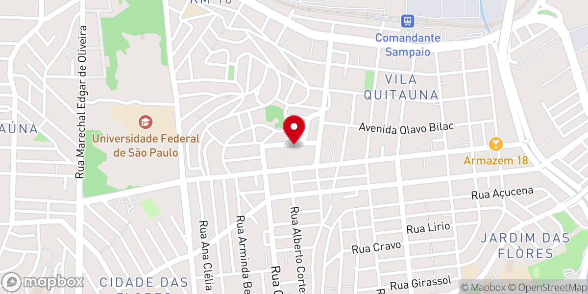 Map showing location of Igreja Batista da Lagoinha KM18
