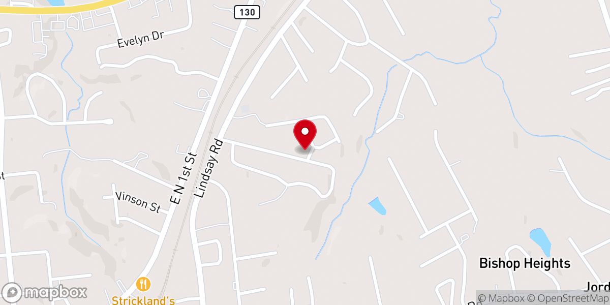Map showing location of St Peters Baptist Church