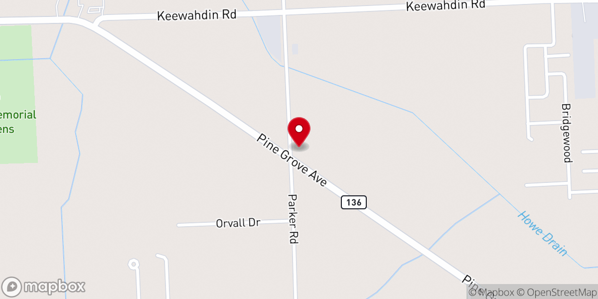 Map showing location of Crossroad Christian Center