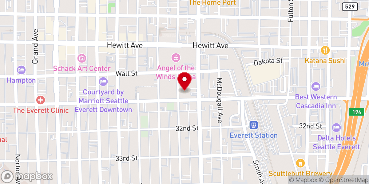 Map showing location of Evergreen Unitarian Universalist Fellowship